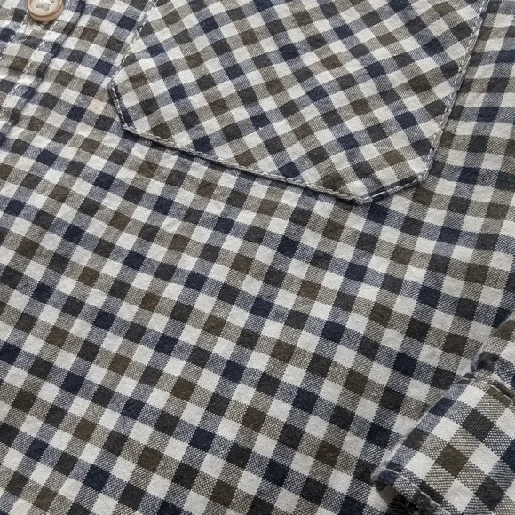 Zara Kids Checkered Button Down Shirt - Navy and White - Picture 4 of 6